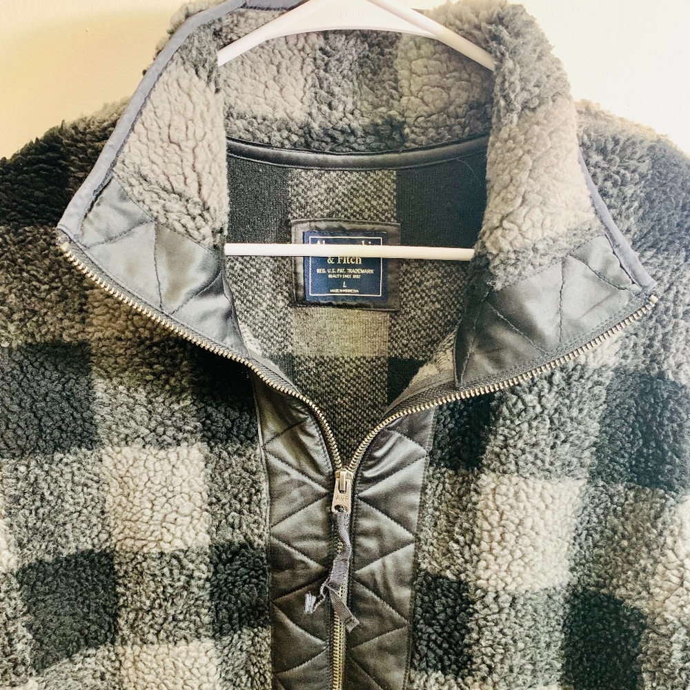 Black and grey checkered coat